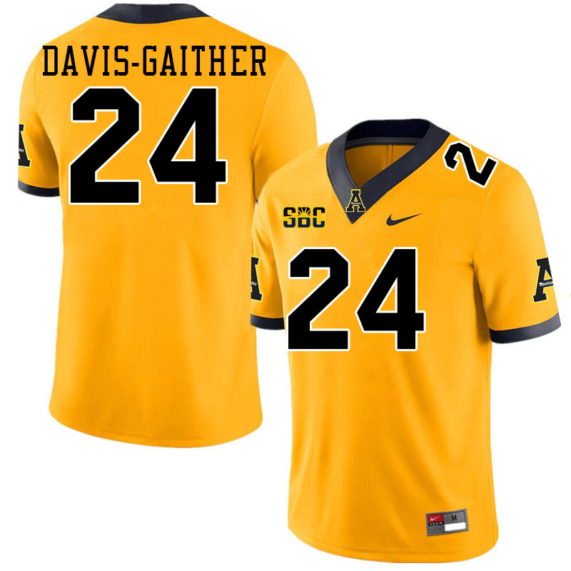 Appalachian State Mountaineers #24 Akeem Davis-Gaither College Football Jerseys-Gold